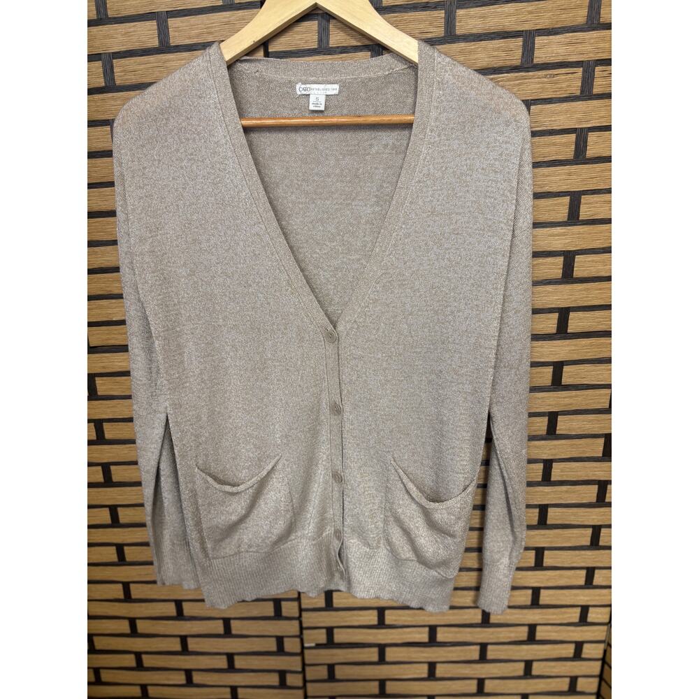 Cato Tan Button Front Sheer Caridgan‎ Size Small